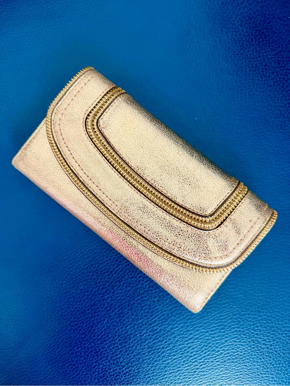 Michael Kors Metallic Gold Zip-Trim Wallet